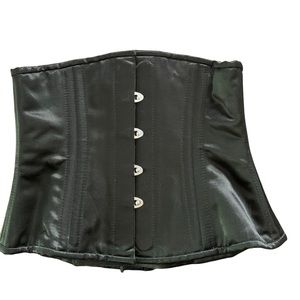 Black Satin Orchard Corset Romantic Curve Silhouette